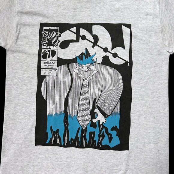 90s vintage corporate pig cartoon comic graduation t-shirt single stitch. - Picture 2 of 7